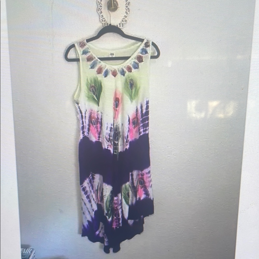 Sleeveless Tie-Dye Midi Dress